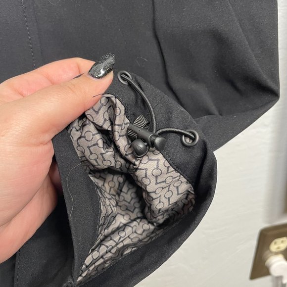 Kerrits Women L Black Cascade Waterproof Pants Pockets Full Leg Zip Equestrian - Picture 6 of 16